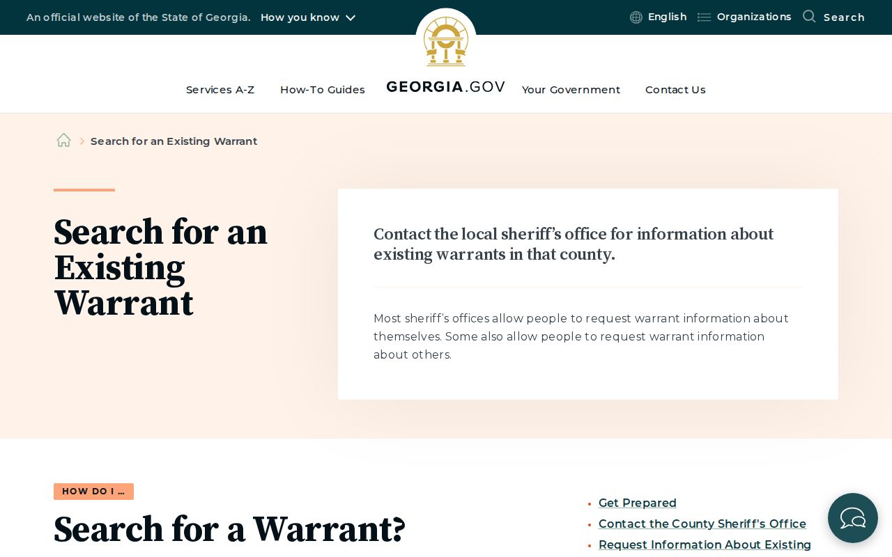 Barrow County warrant search guidance from Georgia's official portal