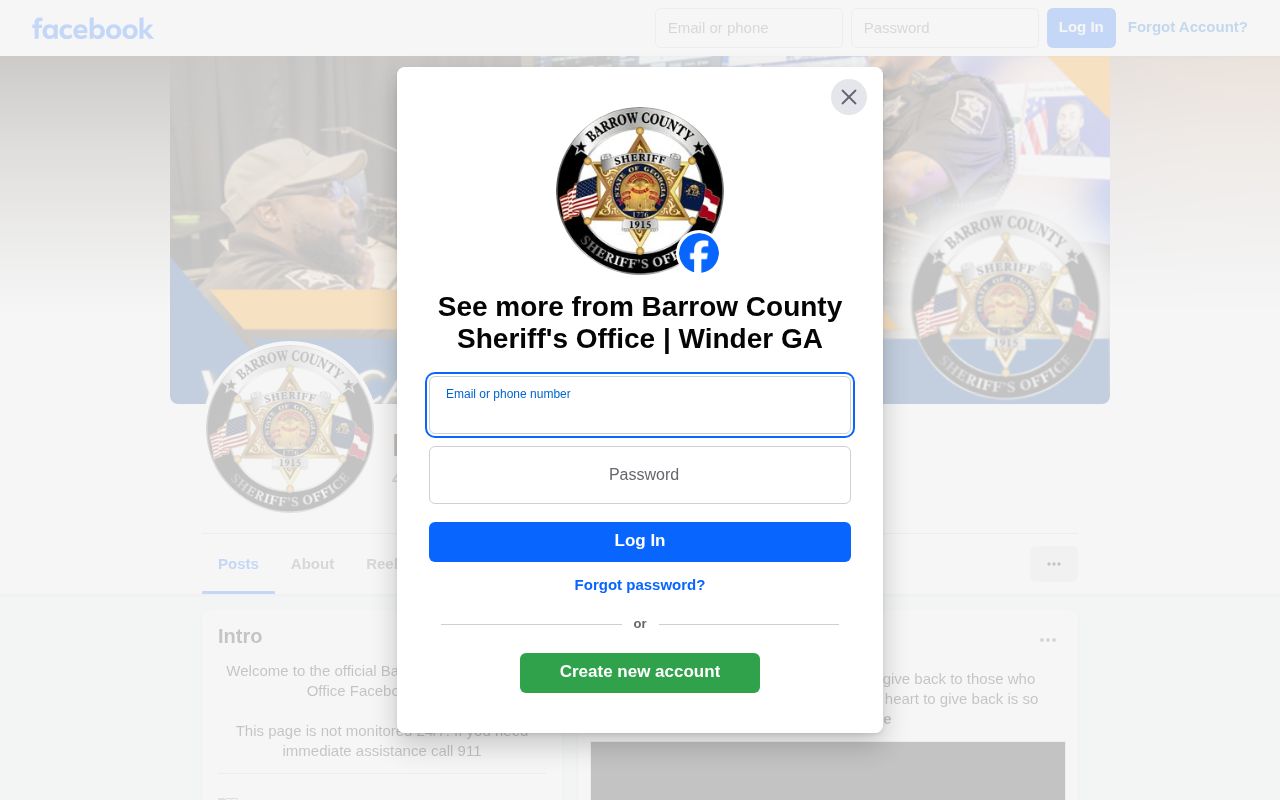 Official Barrow County Sheriff wanted-notice and arrest-news Facebook channel